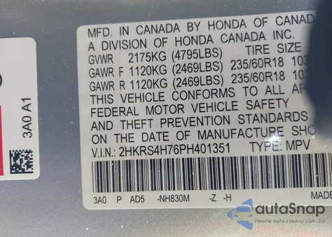 2023 Honda Cr-V Ex-L Awd from USA, damaged, VIN 2HKRS4H76PH401351